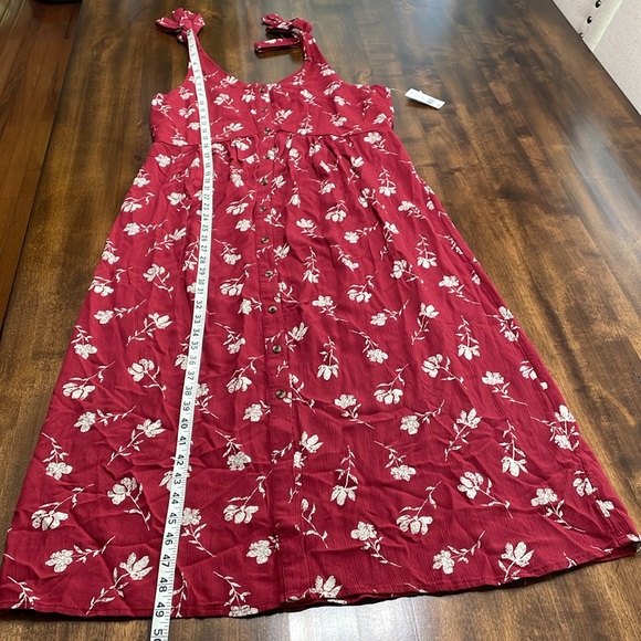 Dip Flower Button Up Adjustable Tie Shoulder Viscose Sundress NWT - Medium - Picture 9 of 12